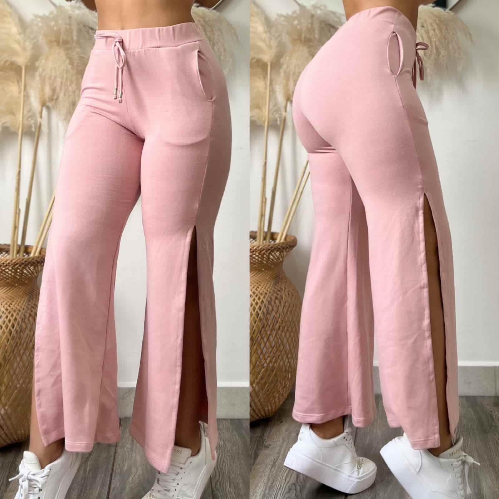 Pantalon bota campana deportivo rosa