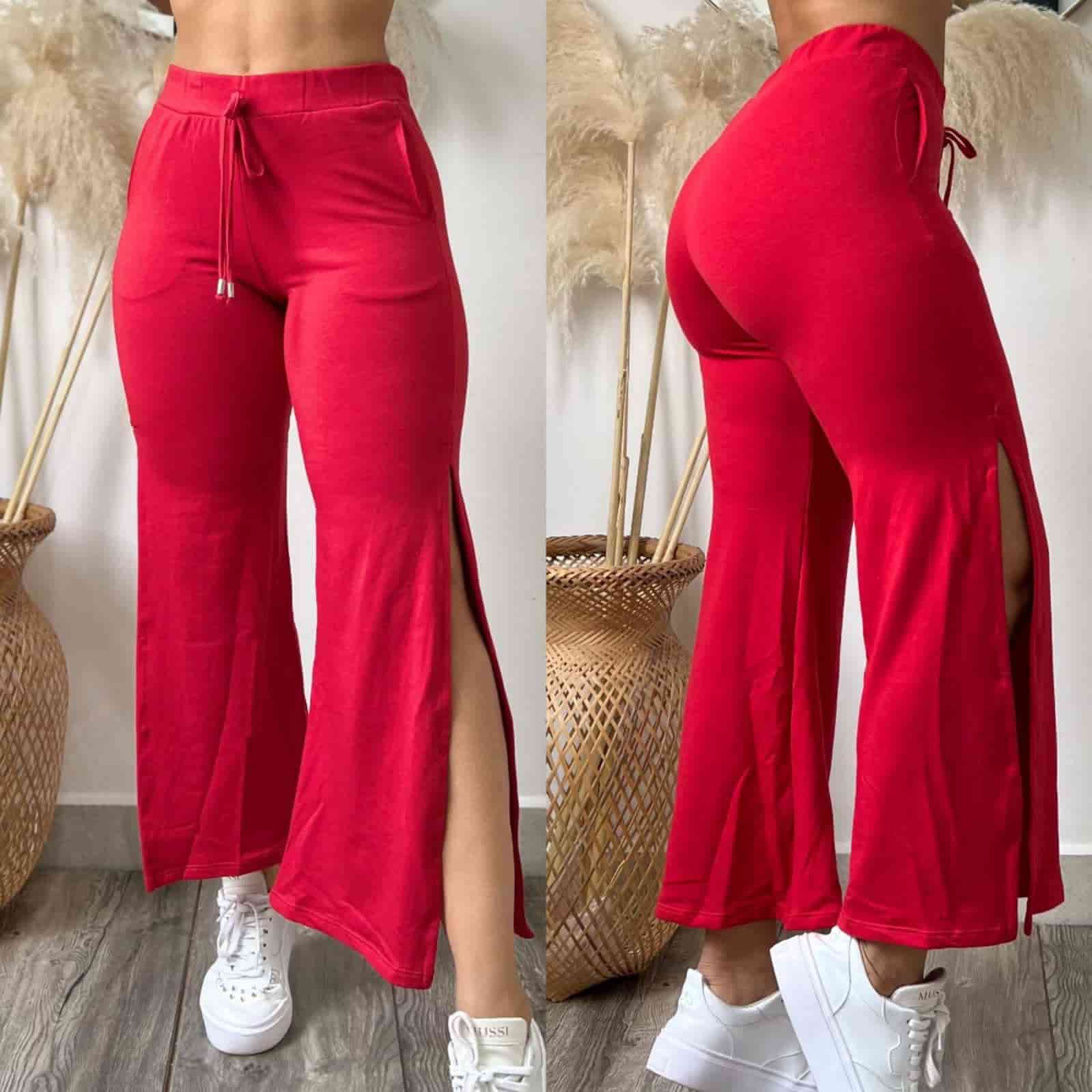 Pantalon bota campana deportivo rojo