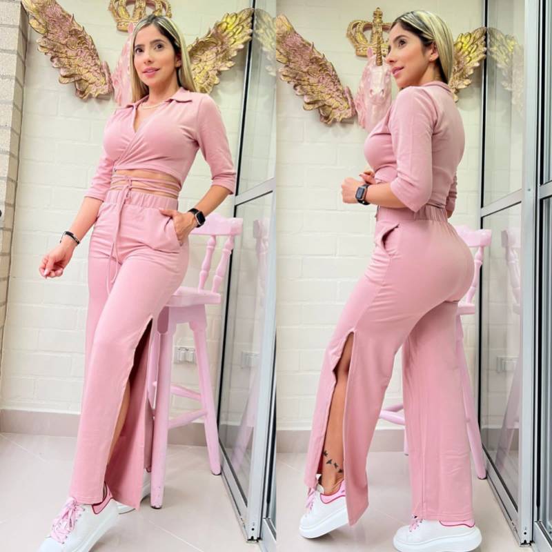 Set deportivo bota campana rosado