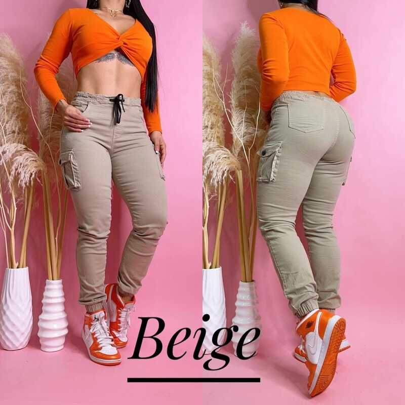 Jogger deportivo beige