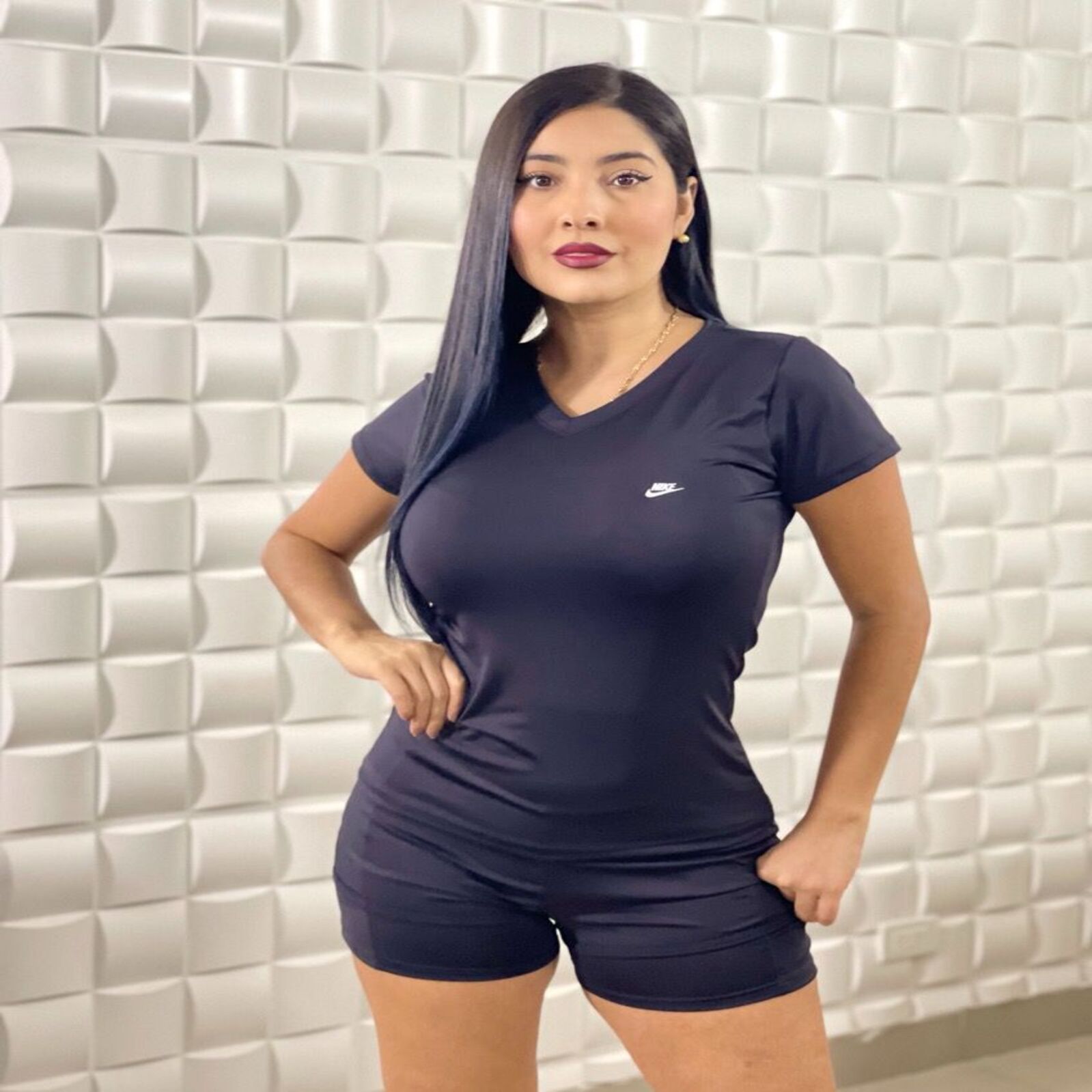 Conjunto deportivo short negro