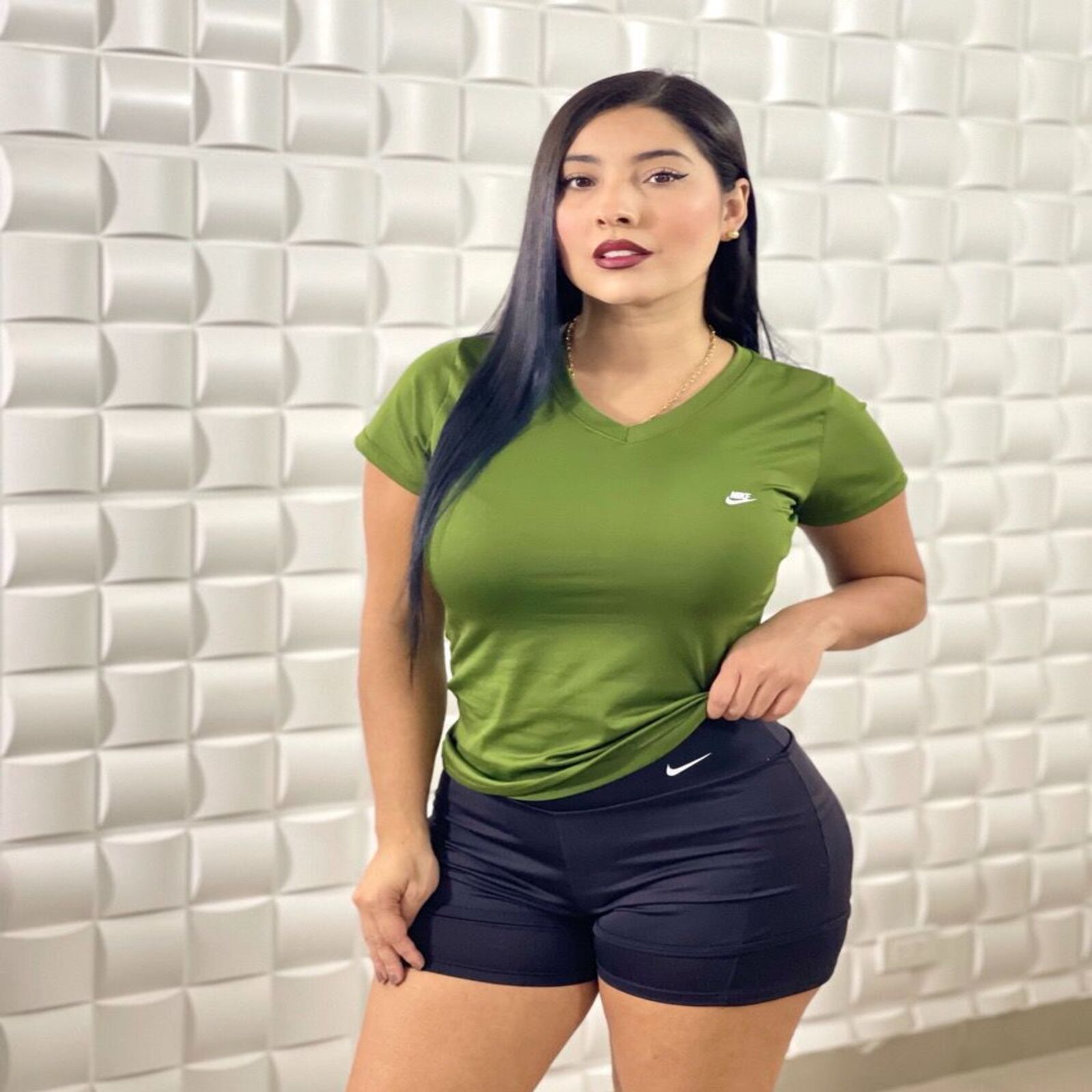 Conjunto deportivo short verde