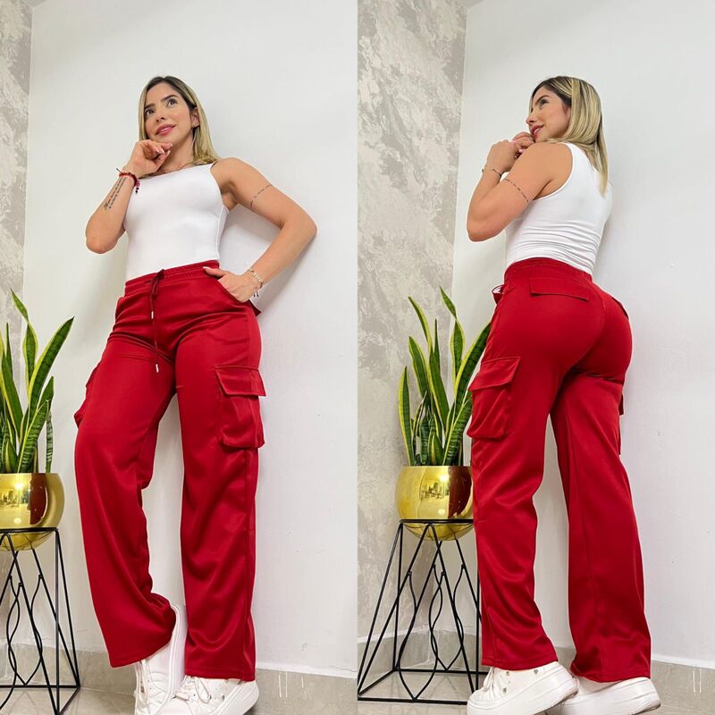 Pantalón sudadera deportiva roja