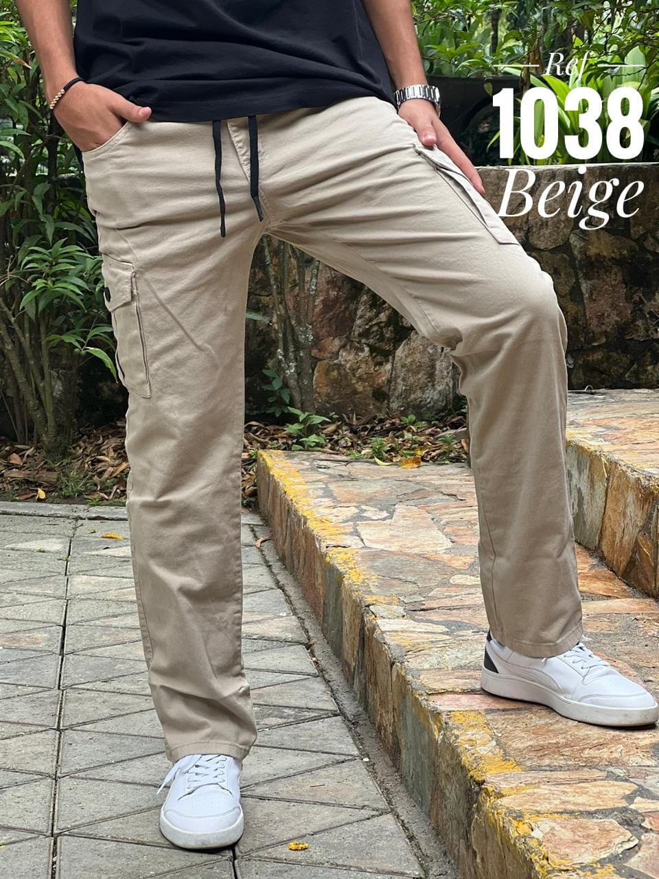 Pantalón deportivo bota recta dryl beige