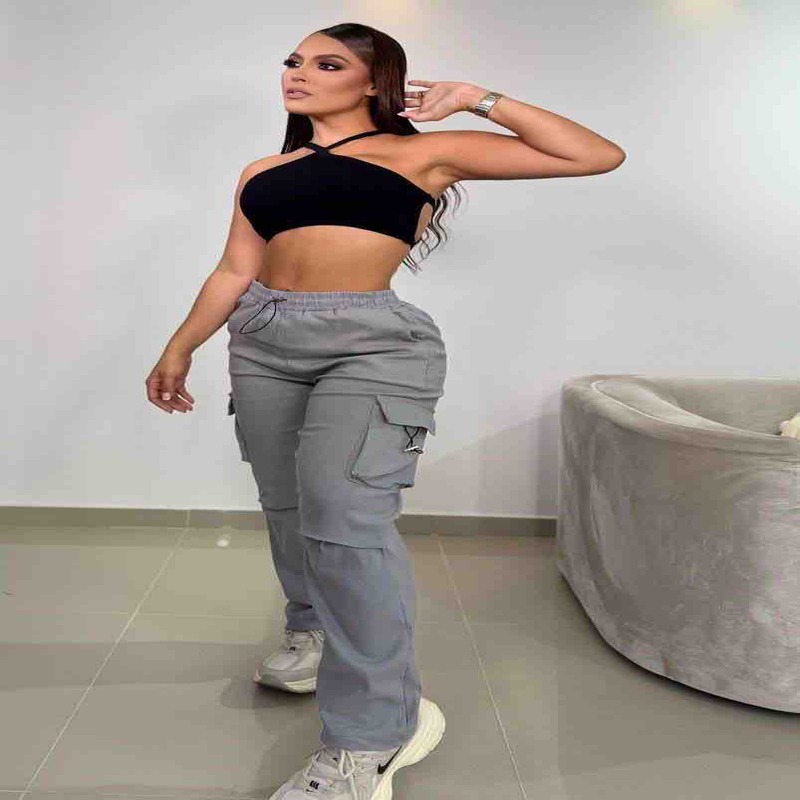 Pantalón deportivo dril licrado gris