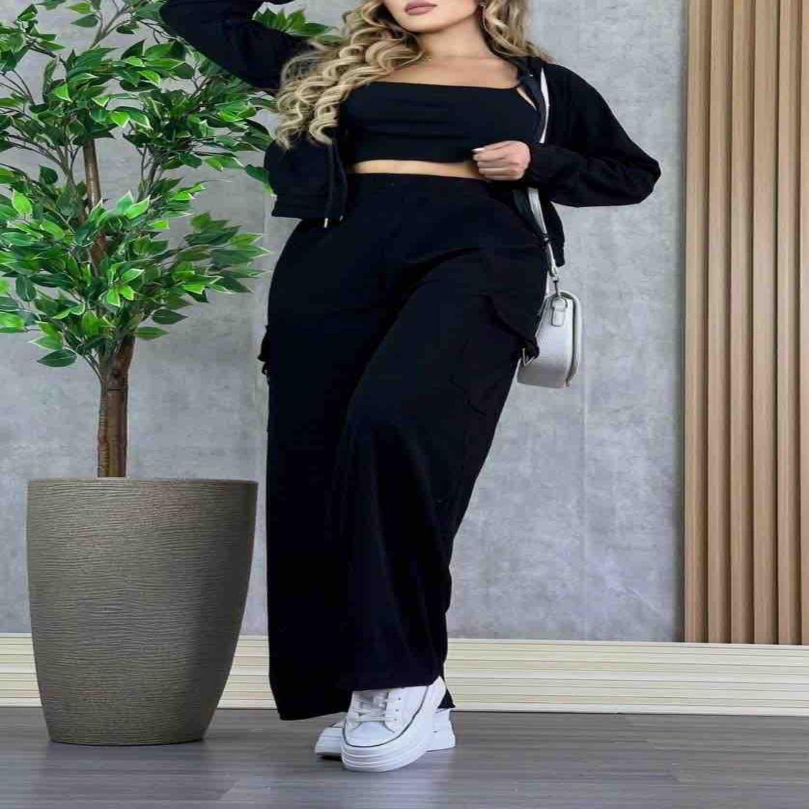 Conjunto deportivo cordoloy negro