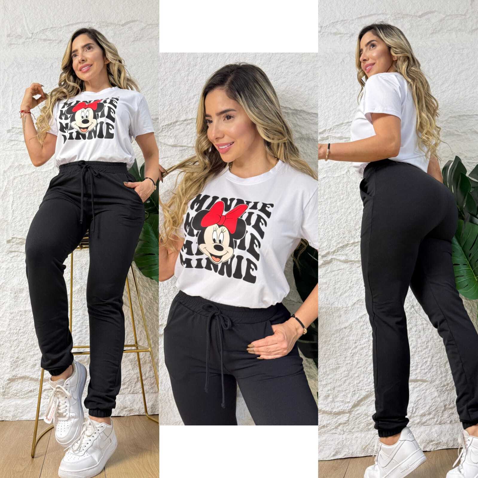 Conjunto deportivo en tela burda negra